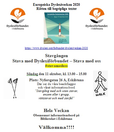 Dyslexiförbundet i Eskilstuna - Stavgång och Informationsbird